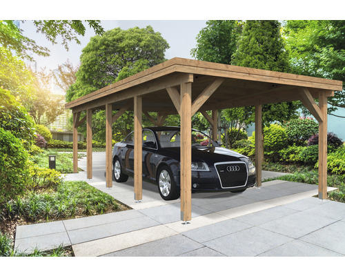 Einzelcarport Palmako Karl 23,1 m² 360 x 762 cm tauchgrundiert braun