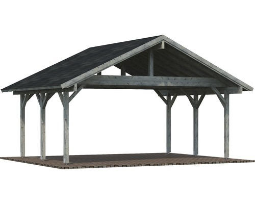 Doppelcarport Palmako Robert 20,6 m² 635 x 510 cm tauchgrundiert grau