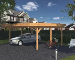 Doppelcarport Palmako Karl 20,6 m² 600x512 cm tauchgrundiert braun