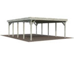 Hornbach Doppelcarport Palmako Karl 40,6 m² 600 x 762 cm tauchgrundiert grau