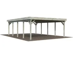 Doppelcarport Palmako Karl 40,6 m² 600 x 762 cm tauchgrundiert grau