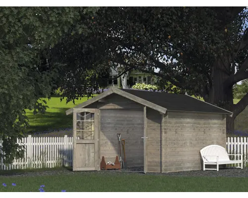 Gartenhaus Palmako Lotta 10,0 m² 275 x 380 cm tauchgrundiert grau
