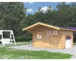 Hornbach Gartenhaus Palmako Sally 12,3 m² inkl. Fußboden und Vordach 360 x 360 cm tauchgrundiert braun