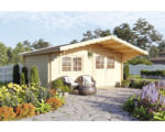 Hornbach Gartenhaus Palmako Sally 15,5 m² inkl. Fußboden und Vordach 450 x 360 cm natur