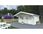 Hornbach Gartenhaus Palmako Sally 15,5 m² inkl. Fußboden und Vordach 450 x 360 cm tauchgrundiert