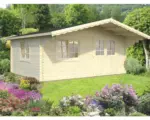 Hornbach Gartenhaus Palmako Sally 19,1 m² inkl. Fußboden und Vordach 510 x 390 cm natur