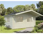 Hornbach Gartenhaus Palmako Helena 15,1 m² inkl. Fußboden und Vordach 450 x 360 cm natur