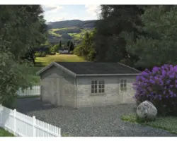 Einzelgarage Palmako Roger 27,7 m² mit Holztor 540 x 540 cm tauchgrundiert grau