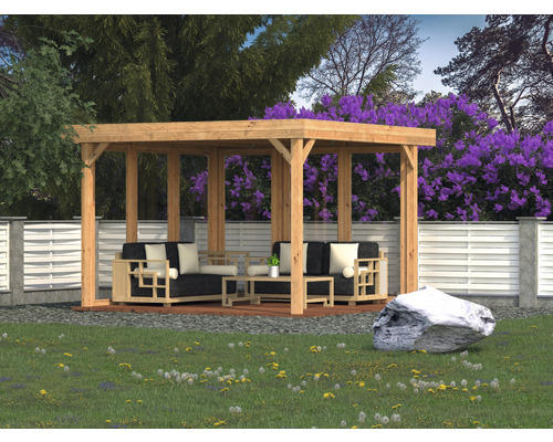 Glaselement Palmako Pavillon Lucy 12,2 m² 103x230 cm tauchgrundiert braun