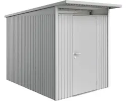 Gartenhaus Biohort Avantgarde inkl. Dachrinne Oberlicht Regale Set Lüftung 174 x 254 cm silber-metallic