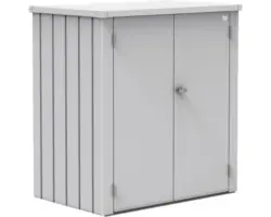 Terrassenschrank biohort Romeo inkl. 3 Regalsteher und 2 Regalböden feuerverzinkt Gr. L 132 x 87 x 140 cm silber-metallic