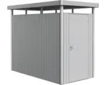 Hornbach Gartenhaus Biohort HighLine inkl. Dachrinne Oberlicht Regale Set Lüftung 134 x 254 cm silber-metallic