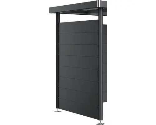 Seitenwand biohort für Seitendach zu Gartenhaus HighLine H3 dunkelgrau-metallic