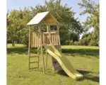 Hornbach Spielturm Falke Holz mit Kletterwand und Rutsche gelb