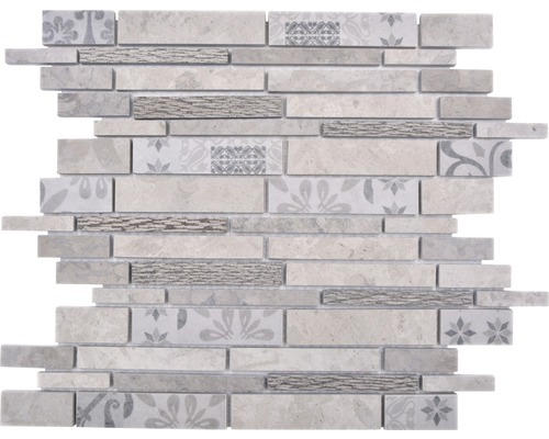 Keramikmosaik Marmor Verbund 27,0x30,0 cm grau matt