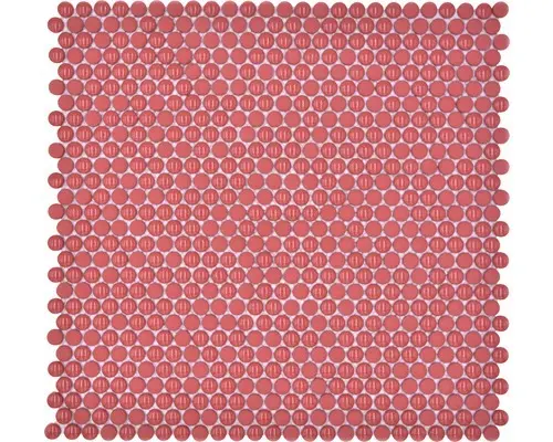 Glasmosaik Rund Enamel 31,8x32,5 cm rot matt
