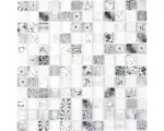 Hornbach Glasmosaik Crystal Quadrat 29,8x29,8 cm superweiß mix