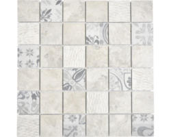 Keramikmosaik Marmor Quadrat 30,0x30,0 cm grau matt