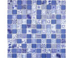 Hornbach Glasmosaik Crystal Quadrat 29,8x29,8 cm blau mix