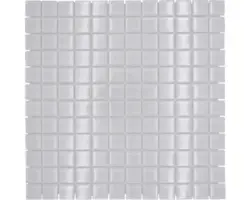 Glasmosaik Crystal Quadrat 30,0x30,0 cm uni superweiß