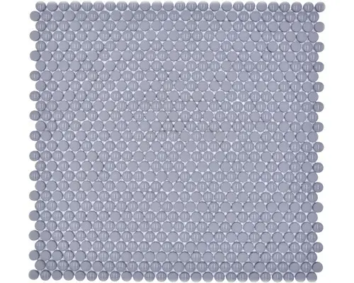 Glasmosaik Rund Enamel 31,8x31,8 cm grau