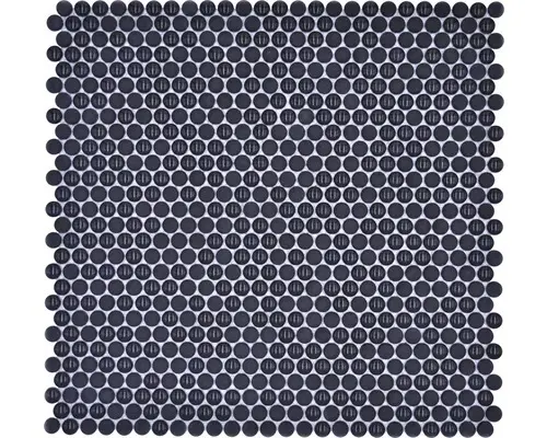 Glasmosaik Rund Enamel 32,5x31,8 cm schwarz matt