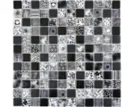 Hornbach Glasmosaik Crystal Quadrat 29,8x29,8 cm schwarz mix