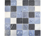 Hornbach Glasmosaik mit Naturstein 30,0x30,0 cm schwarz