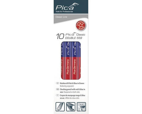 Markierstift Pica Classic double 559 10 stück 175 mm blau/rot