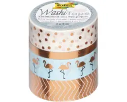 Kreativ Washi-Tape mit Heißfolienveredelung rose 4er Set