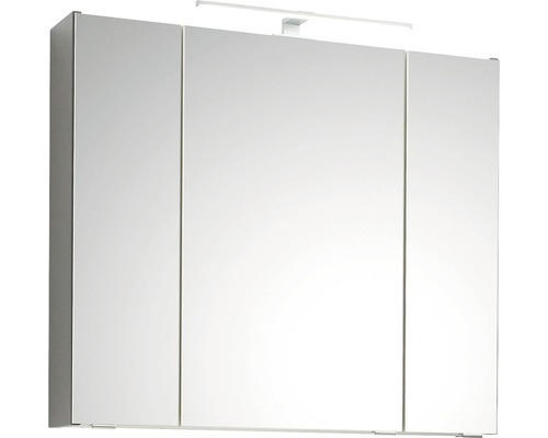 LED-Spiegelschrank Pelipal Capri Saskia II 3-türig 80x16x70 cm grau matt