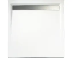 Extraflaches Rechteck-Duschwannen-Set mit Rinne Schulte D202914 140x90x2,5 cm chrom