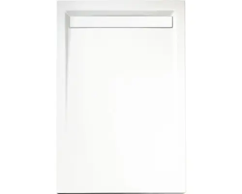 Extraflaches Rechteck-Duschwannen-Set mit Rinne Schulte D202914 140x90x2,5 cm weiß