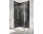 Hornbach Raumdusche Schulte ExpressPlus Masterclass 900x2000 mm Echtglas Klar hekk chromoptik mit beweglichem Seitenelement mit schmutzabweisender Glasbeschichtung
