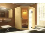 Hornbach Massivholzsauna Weka Laukkala inkl. 3,6 kW Ofen u.digitaler Steuerung ohne Fenster mit Ganzglastüre aus Klarglas
