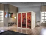 Hornbach Massivholzsauna Weka Kemi Panorama Gr.3 inkl. 7,5 kW Ofen u.digitaler Sterung mit Fenster und graphitfarbiger Ganzglastüre