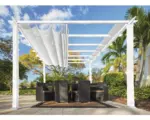 Hornbach Aluminium Pergola, Pavillon Florenz 11x16 inkl. verstellbarem Sonnensegel 350 x 505 cm weiß