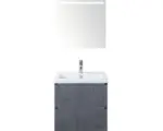 Hornbach Badmöbel-Set Sanox Vogue Keramik 169x61x41 cm Keramikwaschbecken beton anthrazit mit LED-Beleuchtung