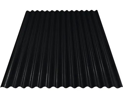 PRECIT Wellblech Sinus S18 76/18 Tiefschwarz RAL 9005 1200 x 883 x 0,4 mm