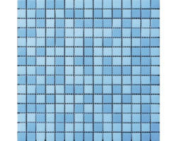Glasmosaik 30,5x32,5 cm hellblau blau mix