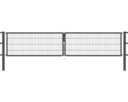 Stabgitter-Doppeltor ALBERTS Flexo 400 x 80 cm inkl. Pfosten 8 x 8 cm anthrazit