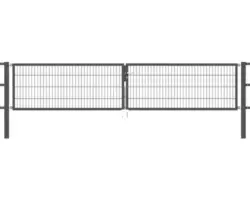 Stabgitter-Doppeltor ALBERTS Flexo 400 x 80 cm inkl. Pfosten 8 x 8 cm anthrazit