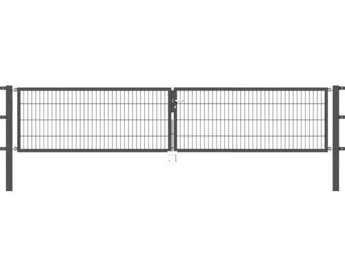 Stabgitter-Doppeltor ALBERTS Flexo 400 x 80 cm inkl. Pfosten 8 x 8 cm anthrazit