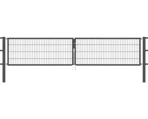 Stabgitter-Doppeltor ALBERTS Flexo 400 x 80 cm inkl. Pfosten 8 x 8 cm anthrazit