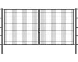 Stabgitter-Doppeltor ALBERTS Flexo 400 x 200 cm inkl. Pfosten 8 x 8 cm anthrazit