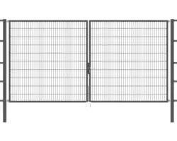 Stabgitter-Doppeltor ALBERTS Flexo 400 x 200 cm inkl. Pfosten 8 x 8 cm anthrazit
