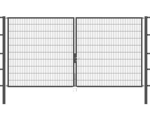 Stabgitter-Doppeltor ALBERTS Flexo 400 x 200 cm inkl. Pfosten 8 x 8 cm anthrazit