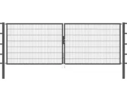 Stabgitter-Doppeltor ALBERTS Flexo 400 x 140 cm inkl. Pfosten 8 x 8 cm anthrazit