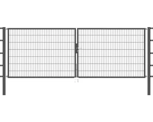 Stabgitter-Doppeltor ALBERTS Flexo 400 x 140 cm inkl. Pfosten 8 x 8 cm anthrazit