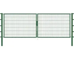 Stabgitter-Doppeltor ALBERTS Flexo 400 x 140 cm inkl. Pfosten 8 x 8 cm grün